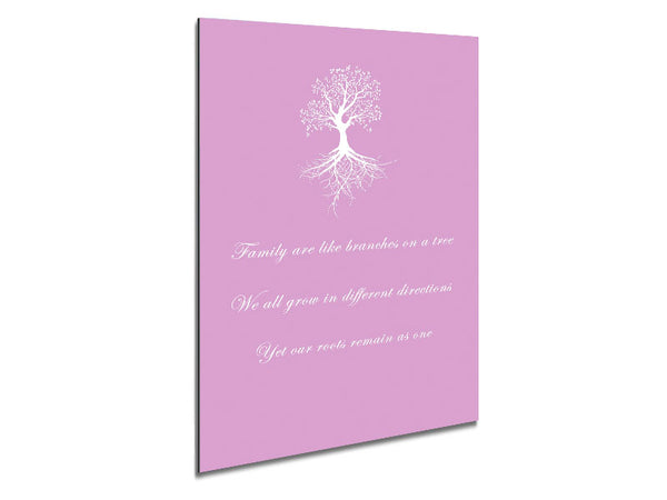 Family Quote Family Are Like Branches 2 Pink