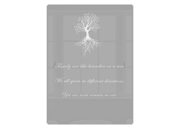 Family Are Like Branches 2 Grey White