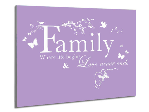 Family Quote Family Where Life Begins Lilac