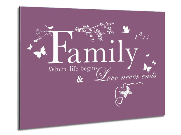 Family Quote Family Where Life Begins Dusty Pink