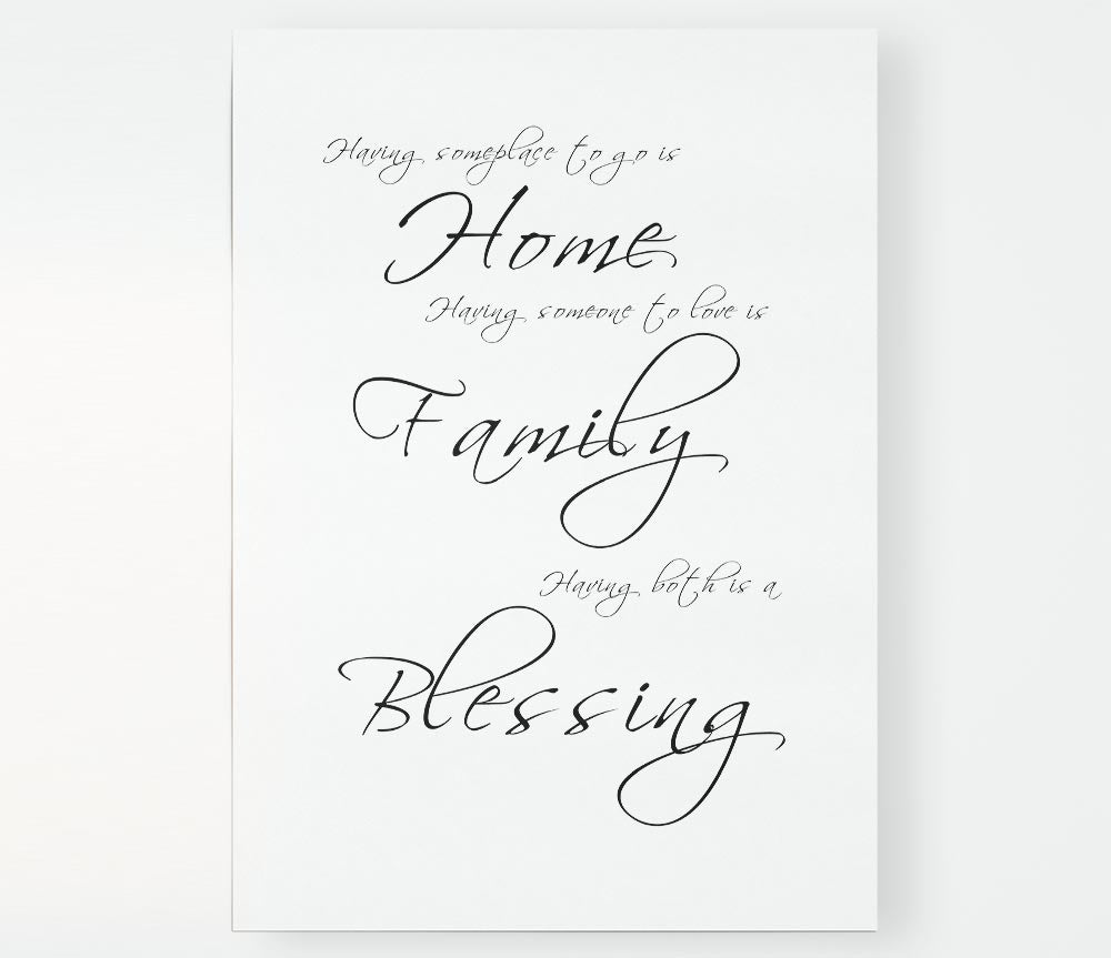 Home Quote Having Someplace To Go Is Home White Print Poster Wall Art