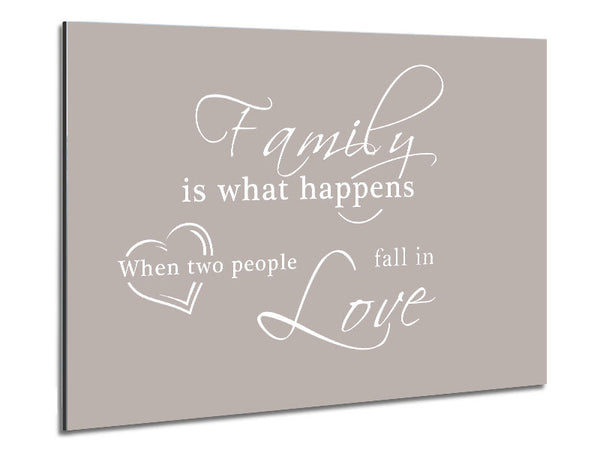 Family Quote Family Is What Happens Beige