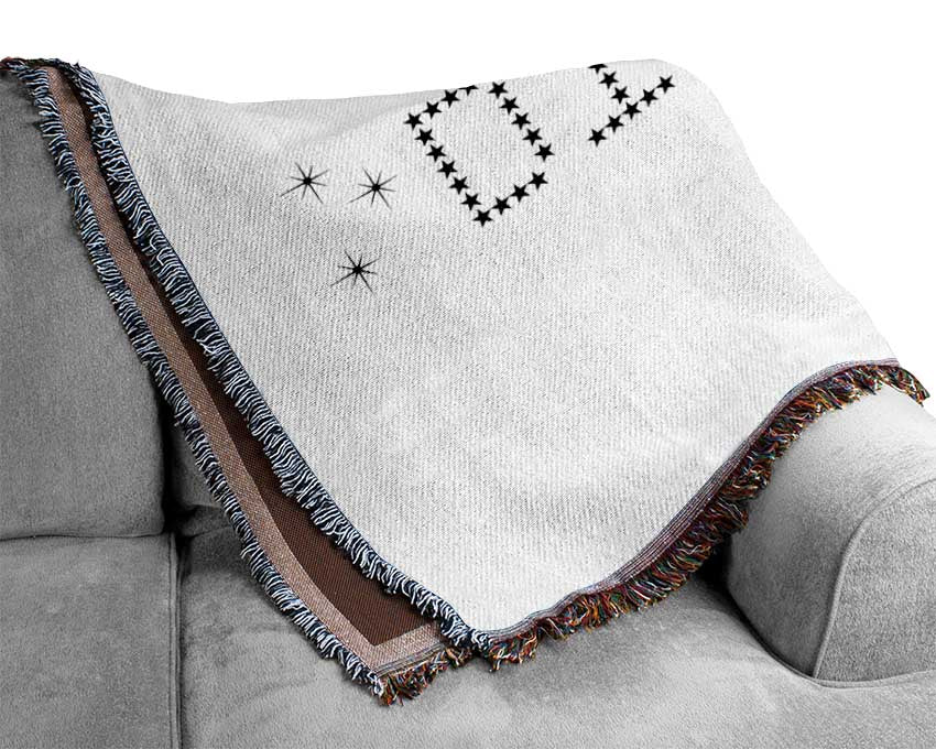 Music Quote Shine Bright Rihanna White Woven Blanket