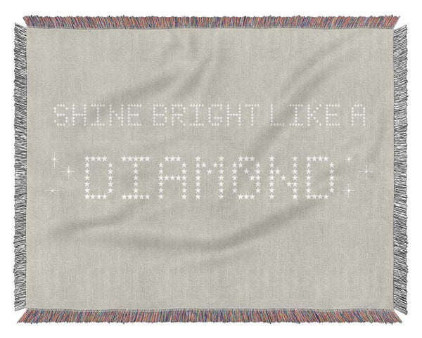 Music Quote Shine Bright Rihanna Pink Woven Blanket