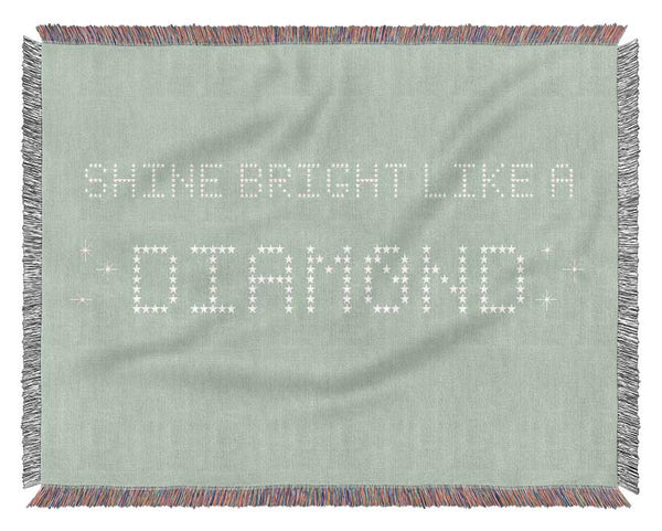 Music Quote Shine Bright Rihanna Beige Woven Blanket