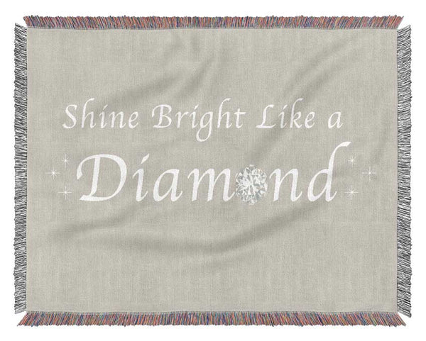 Music Quote Shine Bright Like A Diamond Rihanna Pink Woven Blanket