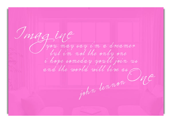 Imagine John Lennonpsd Vivid Pink