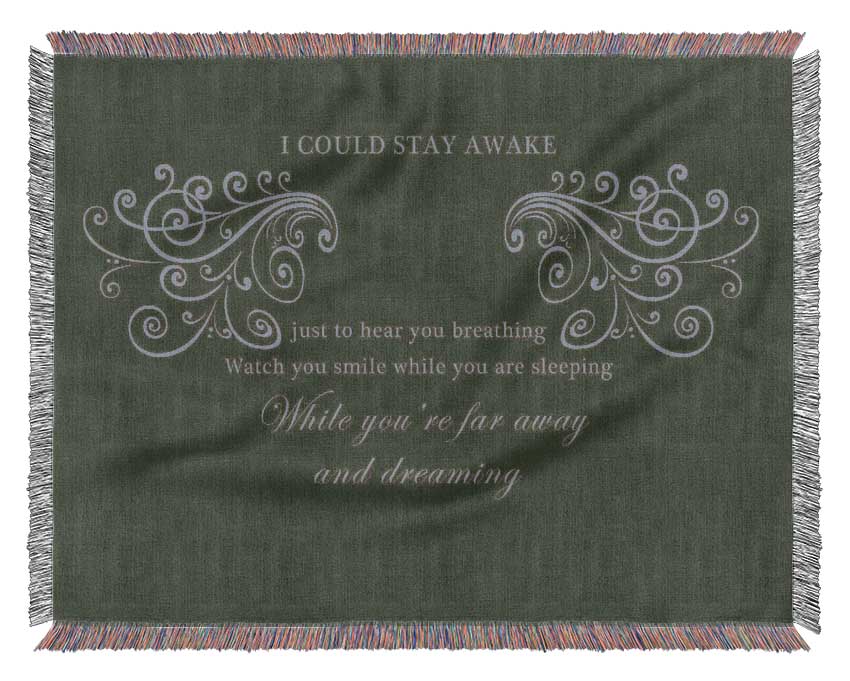 Music Quote I Could Stay Awake Aerosmith Chocolate Woven Blanket