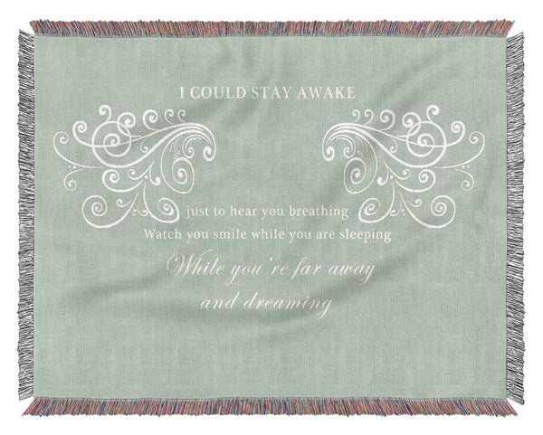 Music Quote I Could Stay Awake Aerosmith Beige Woven Blanket