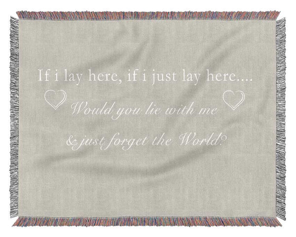 Music Quote If I Lay Here Snow Patrol Pink Woven Blanket