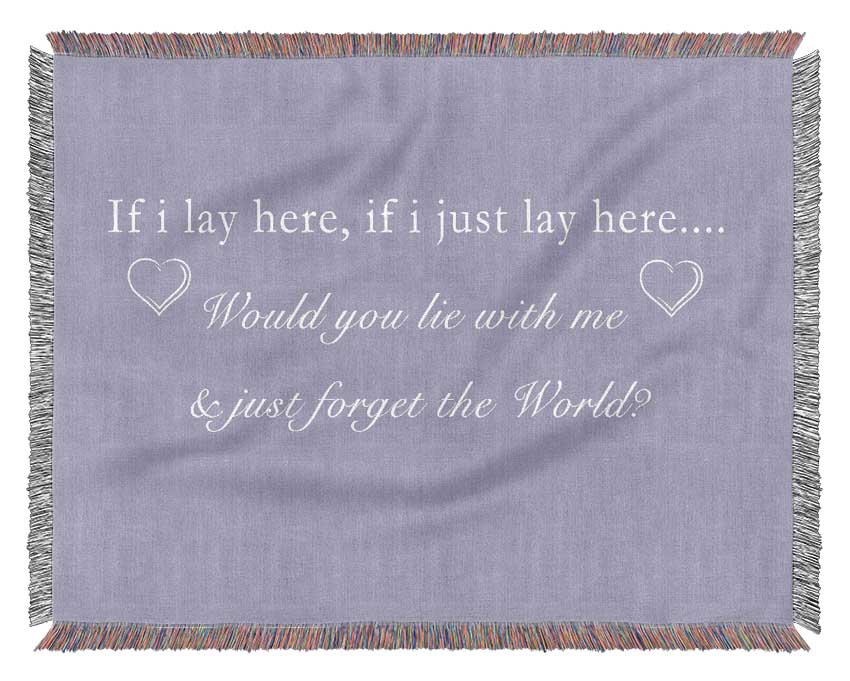 Music Quote If I Lay Here Snow Patrol Lilac Woven Blanket