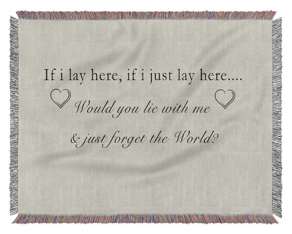 Music Quote If I Lay Here Snow Patrol Grey Woven Blanket