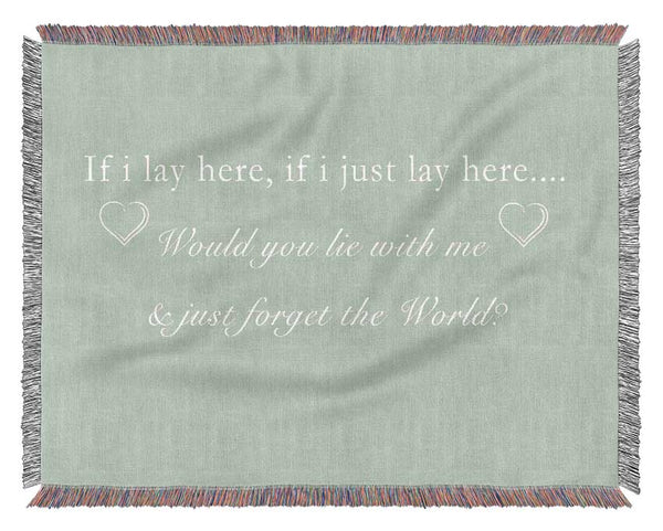 Music Quote If I Lay Here Snow Patrol Beige Woven Blanket