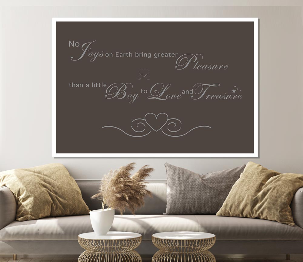 Boys Room Quote No Joys On Earth Bring Pleasure Chocolate Print Poster Wall Art