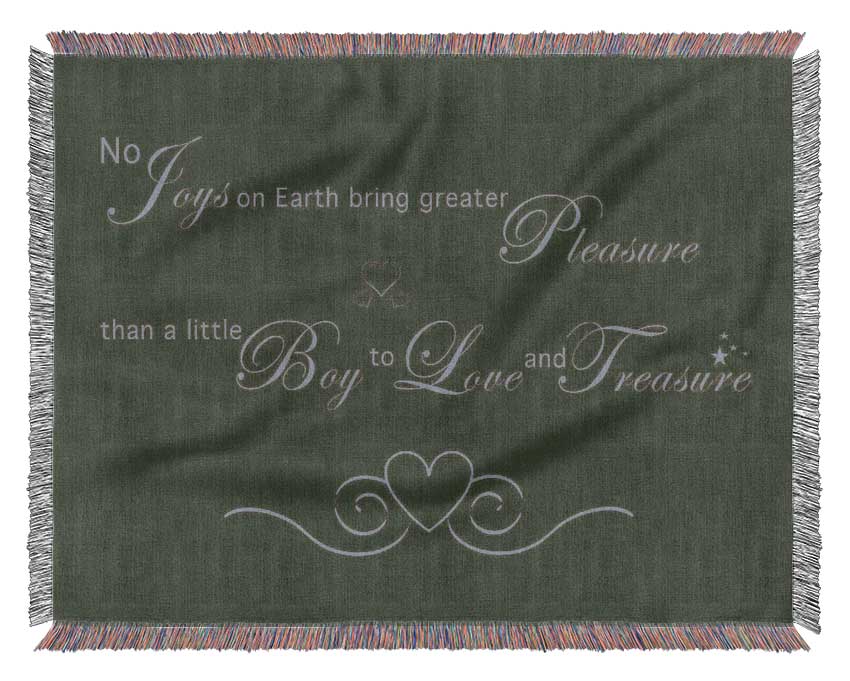 Boys Room Quote No Joys On Earth Bring Pleasure Chocolate Woven Blanket