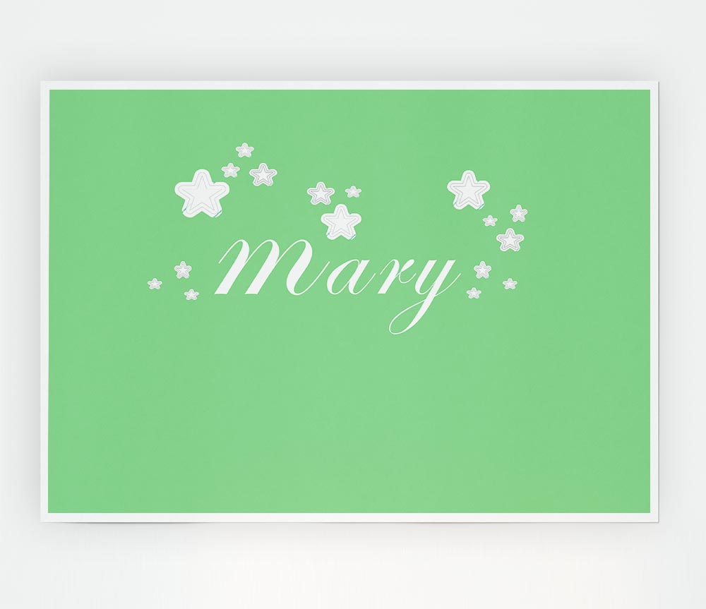 Girls Room Quote Your Name In Stars Green Print Poster Wall Art