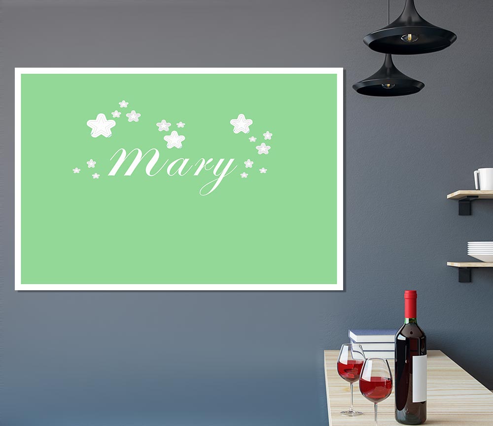 Girls Room Quote Your Name In Stars Green Print Poster Wall Art