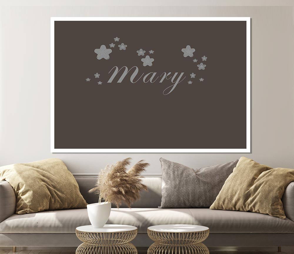 Your Name In Stars Chocolate Print Poster Wall Art