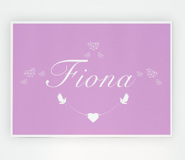 Your Name In Hearts Pink Print Poster Wall Art