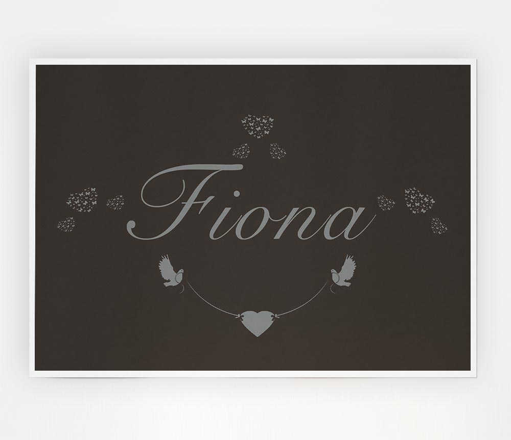 Your Name In Hearts Chocolate Print Poster Wall Art