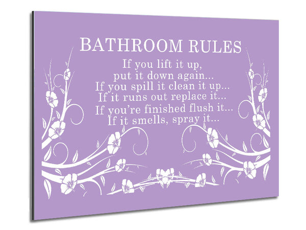 Bathroom Quote Bathroom Rules 2 Lilac