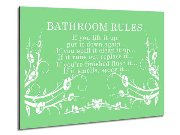 Bathroom Quote Bathroom Rules 2 Green