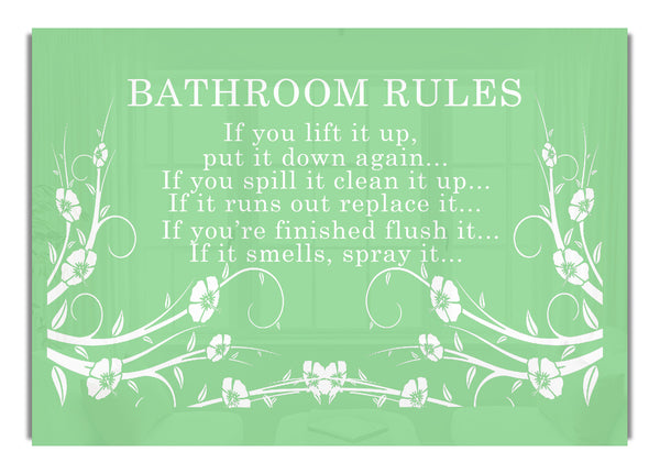 Bathroom Rules 2 Green