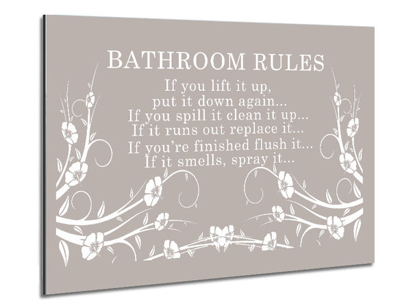 Bathroom Quote Bathroom Rules 2 Beige