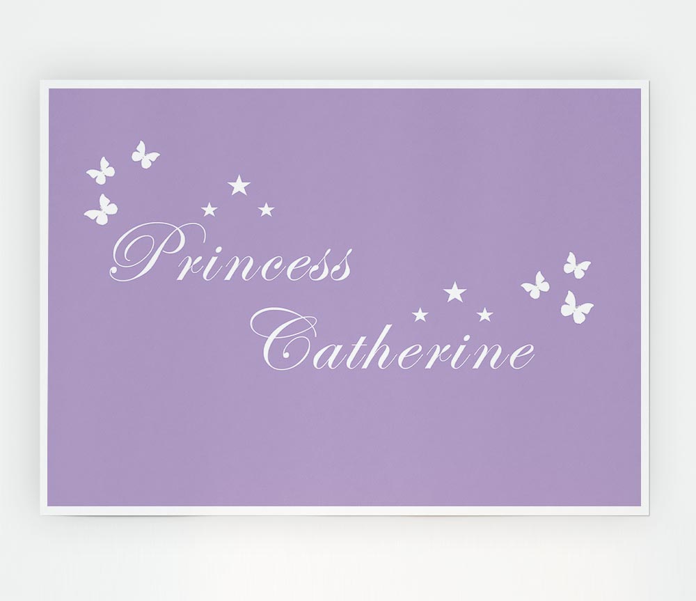 Girls Room Quote Your Own Name Princess Lilac Print Poster Wall Art