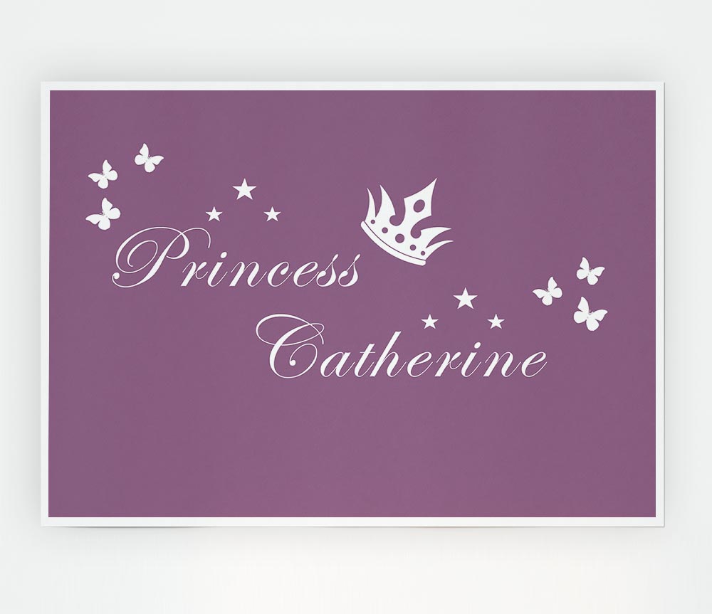 Girls Room Quote Your Own Name Princess 2 Dusty Pink Print Poster Wall Art