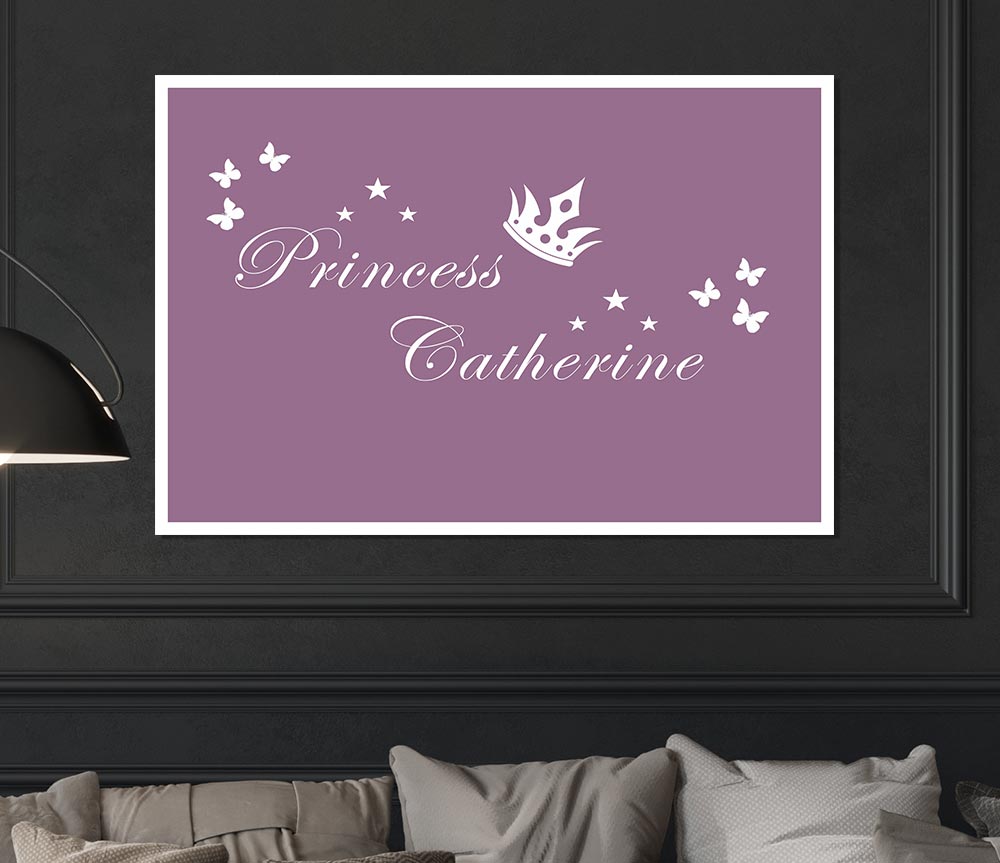 Girls Room Quote Your Own Name Princess 2 Dusty Pink Print Poster Wall Art