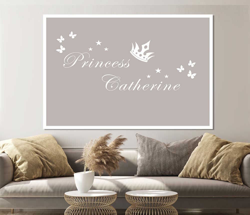 Your Own Name Princess 2 Beige Print Poster Wall Art