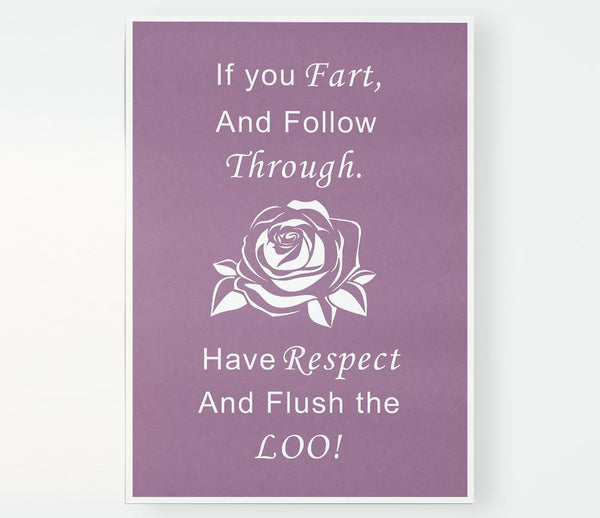 Bathroom Quote If You Fart Dusty Pink Print Poster Wall Art