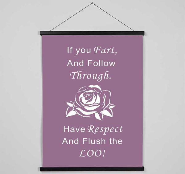 Bathroom Quote If You Fart Dusty Pink Hanging Poster - Wallart-Direct UK