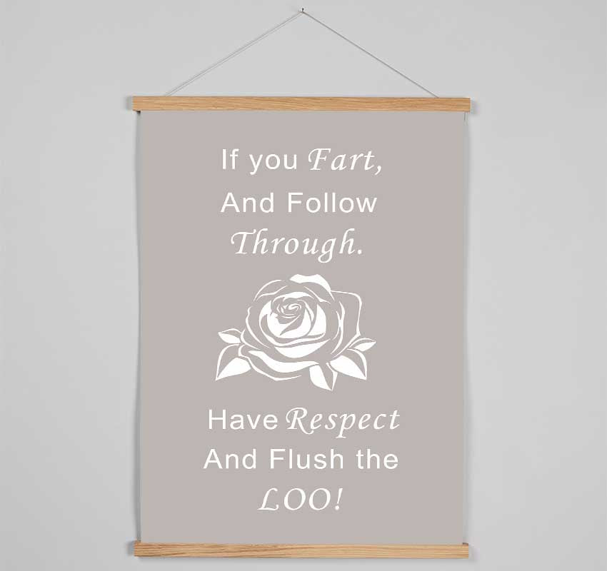 Bathroom Quote If You Fart Beige Hanging Poster - Wallart-Direct UK