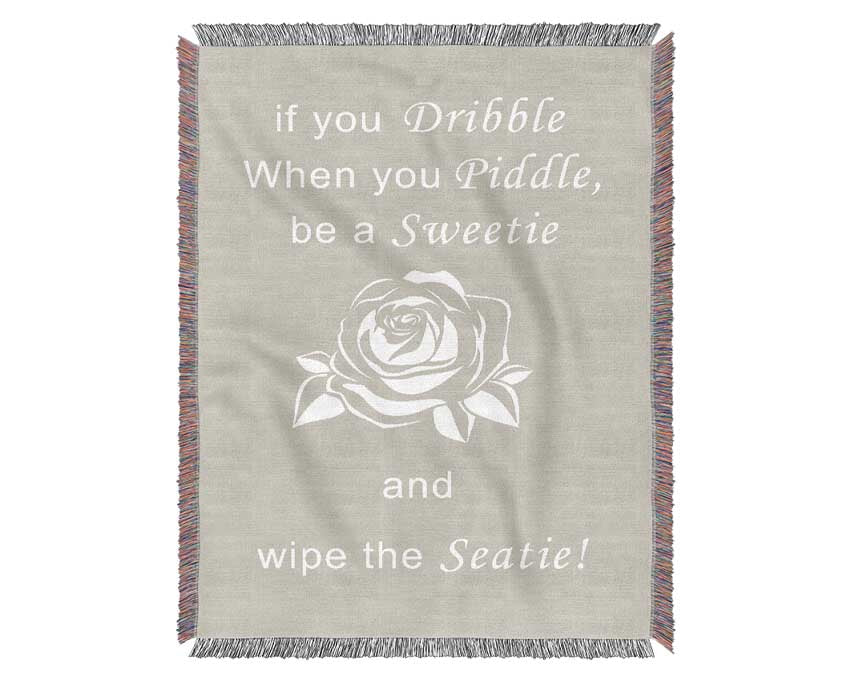 Bathroom Quote If You Dribble Pink Woven Blanket