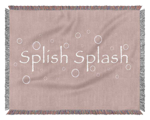 Bathroom Quote Splish Splash Bathroom Vivid Pink Woven Blanket