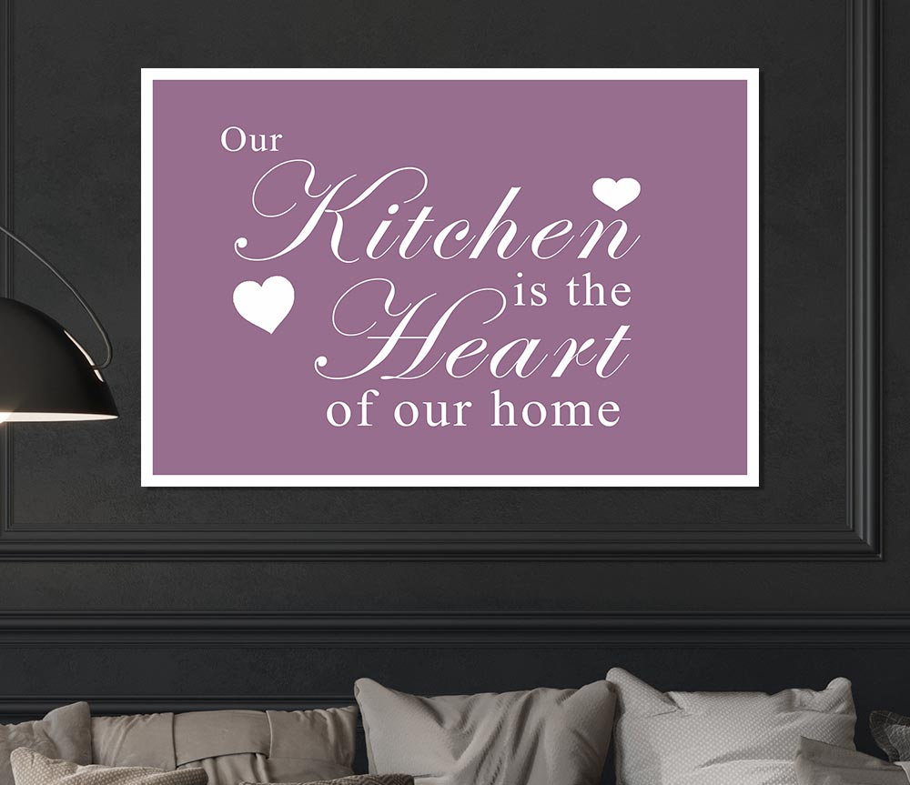 Kitchen Quote Our Kitchen Is The Heart Dusty Pink Print Poster Wall Art