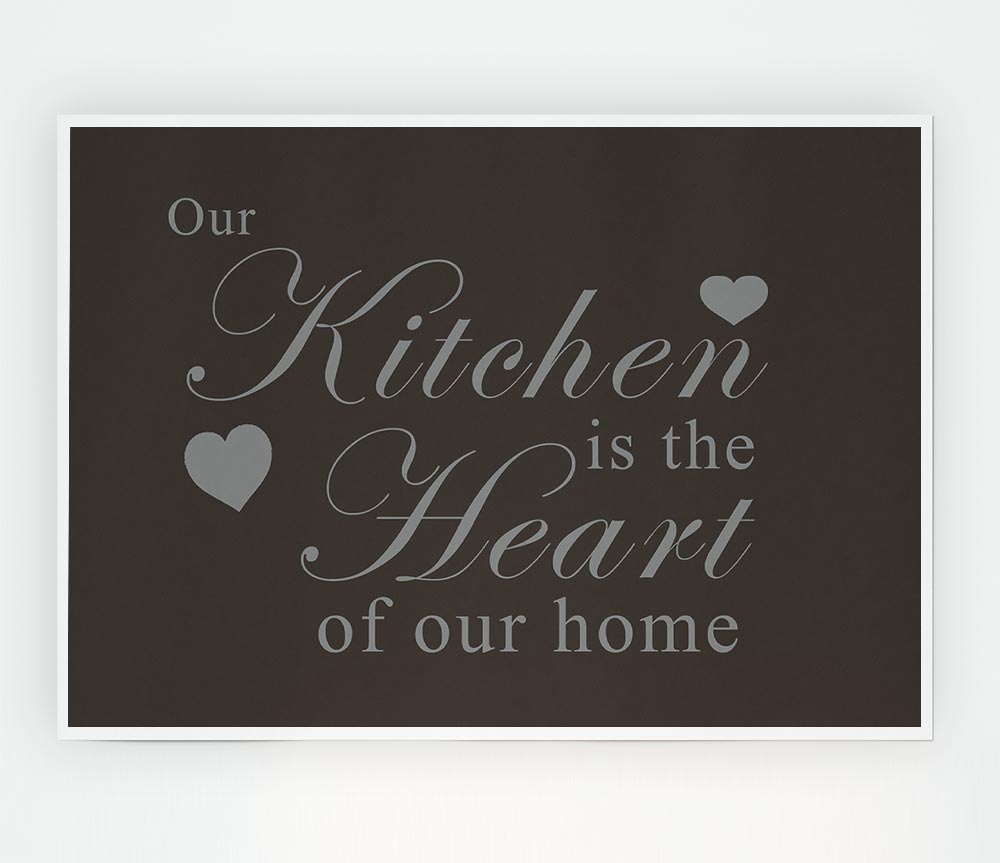 Kitchen Quote Our Kitchen Is The Heart Chocolate Print Poster Wall Art