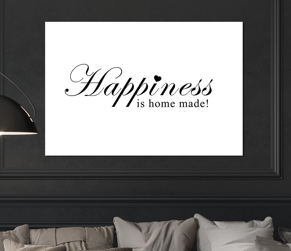 Home Quote Happiness Is Home Made White Print Poster Wall Art