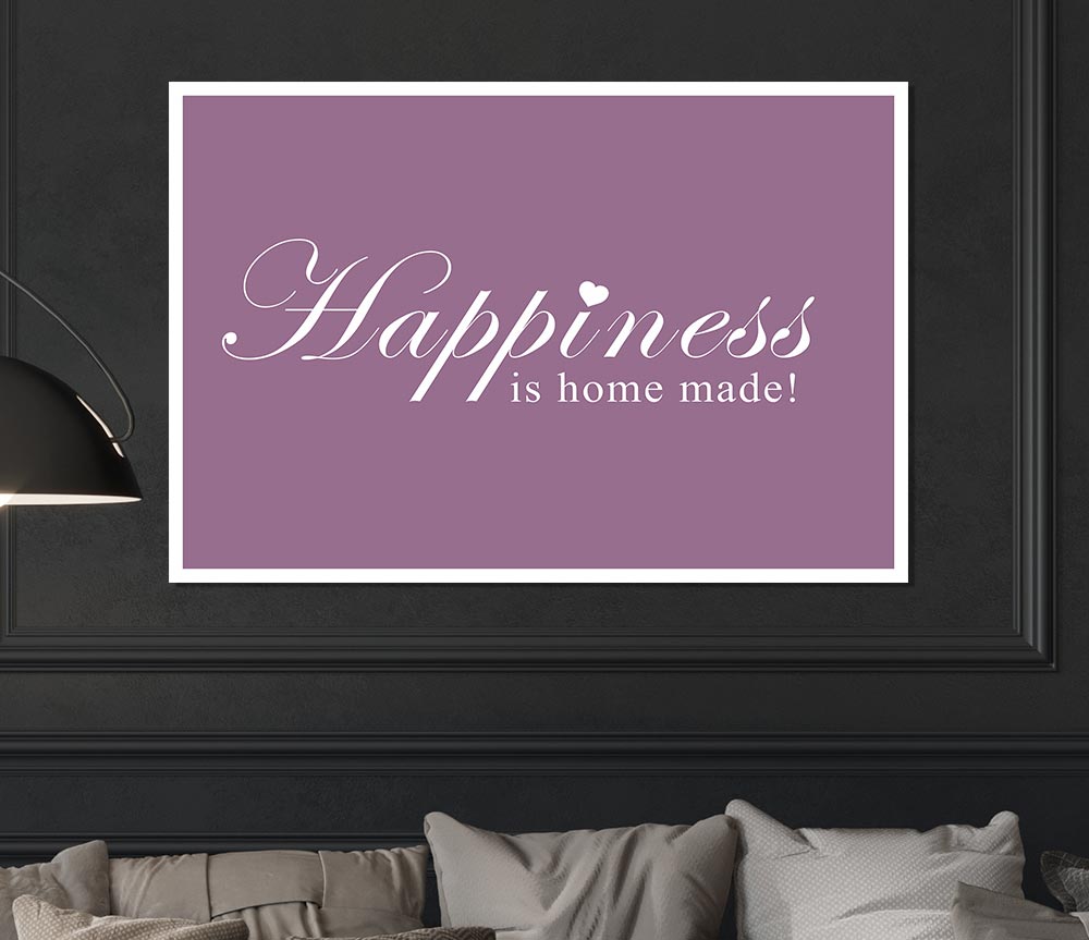 Home Quote Happiness Is Home Made Dusty Pink Print Poster Wall Art