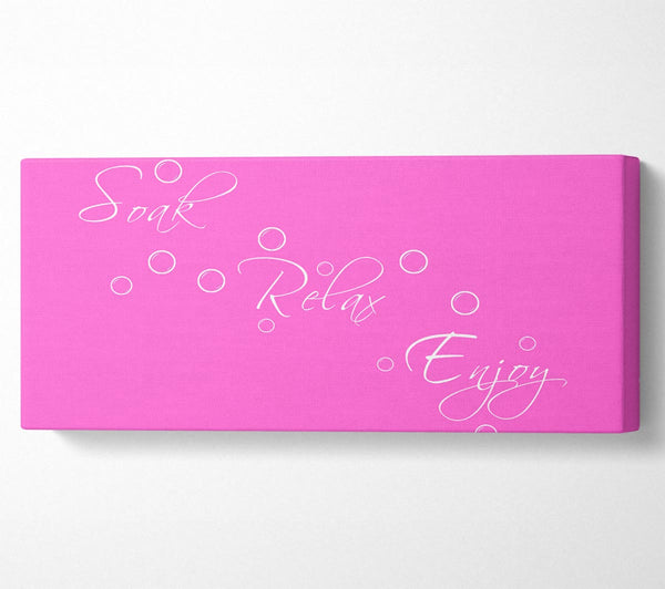 Bathroom Quote Soak Relax Enjoy Vivid Pink