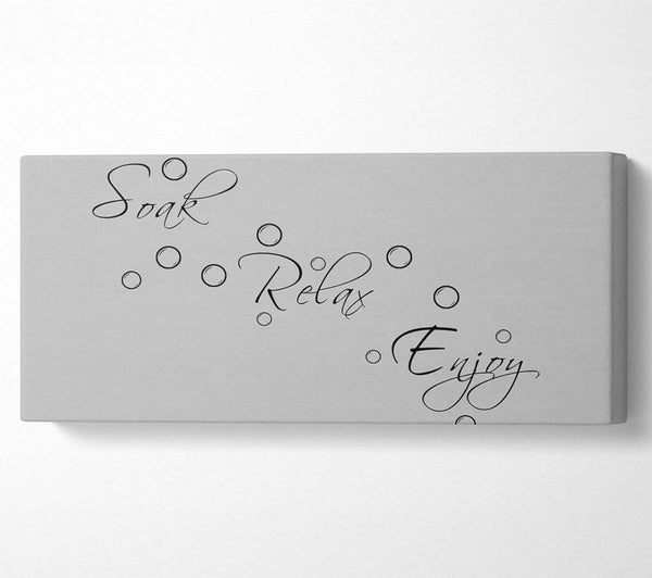 Bathroom Quote Soak Relax Enjoy Grey