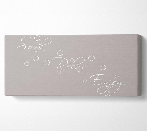 Bathroom Quote Soak Relax Enjoy Beige