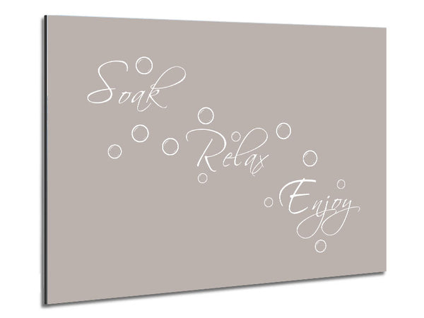 Bathroom Quote Soak Relax Enjoy Beige