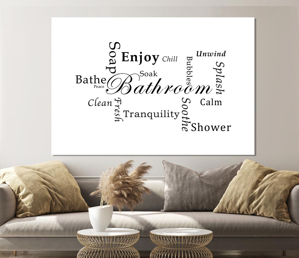 Bathroom Quote Bathroom Tranquility White Print Poster Wall Art