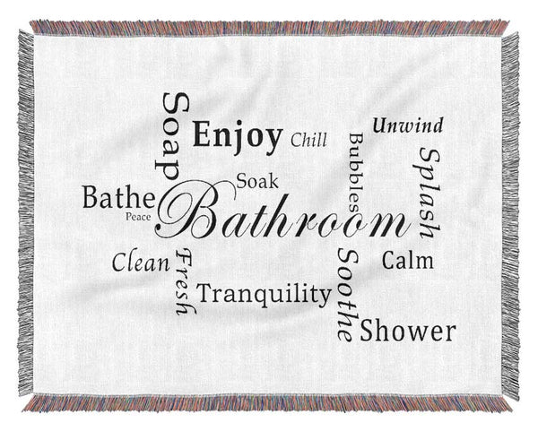 Bathroom Quote Bathroom Tranquility White Woven Blanket