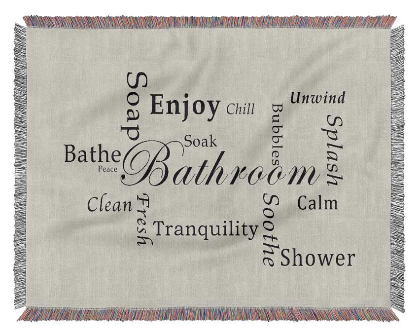 Bathroom Quote Bathroom Tranquility Grey Woven Blanket