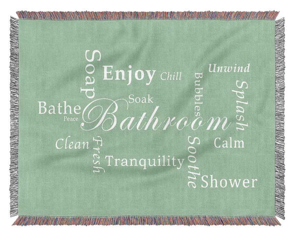 Bathroom Quote Bathroom Tranquility Green Woven Blanket