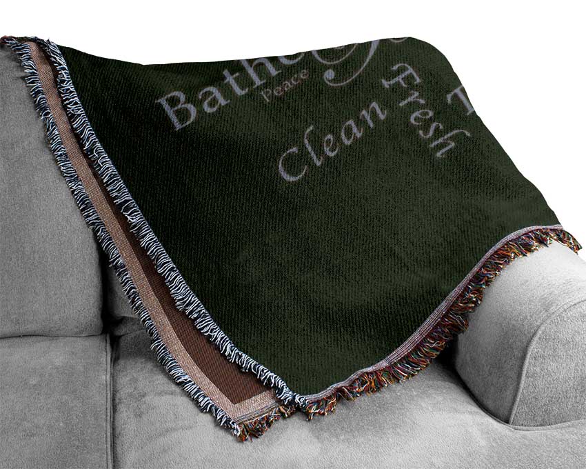 Bathroom Quote Bathroom Tranquility Chocolate Woven Blanket